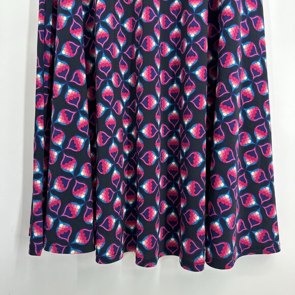 Lularoe Strapless Maxi Dress A Line Tube Abstract Print High Low Hem Blue Red - Picture 7 of 8